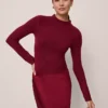 Petite Pointelle Mock Neck Sweater Cherry Pie -Anntaylor Shop 846868 019822