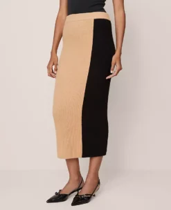 Colorblock Ribbed Sweater Skirt Camel Multi 9 Colorblock Ribbed Sweater Skirt Camel Multi -Anntaylor Shop 846902 018868 ALT1