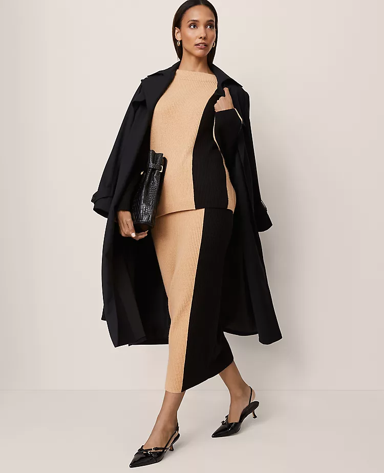 Colorblock Ribbed Sweater Skirt Camel Multi 7 Colorblock Ribbed Sweater Skirt Camel Multi - Image 5