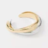 Wavy Mixed Metal Cuff Bracelet Goldtone -Anntaylor Shop 846918 018627
