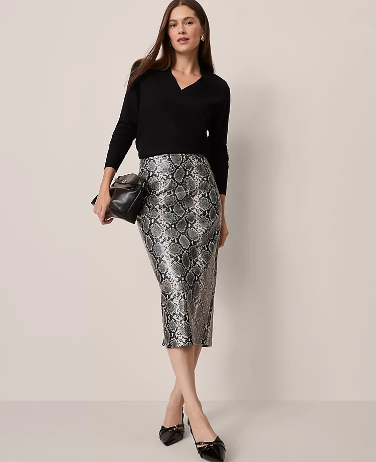 Petite Snake Print Pencil Skirt Black/ Neutral Snakeskin 4 Petite Snake Print Pencil Skirt Black/ Neutral Snakeskin - Image 2