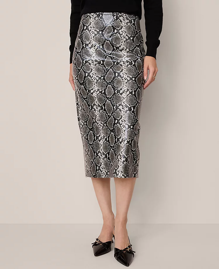 Petite Snake Print Pencil Skirt Black/ Neutral Snakeskin 5 Petite Snake Print Pencil Skirt Black/ Neutral Snakeskin - Image 3