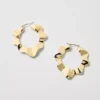Wavy Metal Hoop Earrings Goldtone -Anntaylor Shop 846939 018627