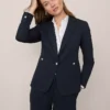 The Petite One-Button Blazer In Ponte Carbon Navy 1 The Petite One-Button Blazer In Ponte Carbon Navy -Anntaylor Shop 846966 2288