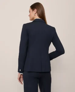 The Petite One-Button Blazer In Ponte Carbon Navy -Anntaylor Shop 846966 2288 ALT1