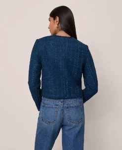 The Petite Cropped Crew Neck Jacket In Tweed Moonlit Backdrop 7 The Petite Cropped Crew Neck Jacket In Tweed Moonlit Backdrop -Anntaylor Shop 846972 019811 ALT1