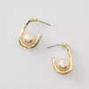 Pearlized Drop Earrings Goldtone -Anntaylor Shop 846994 018627