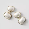 Double Pearlized Drop Earrings Ivory -Anntaylor Shop 846999 9129