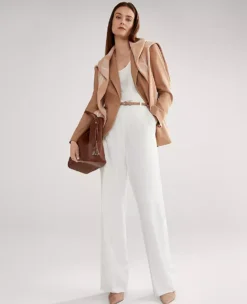 The Petite Side Button Wide-Leg Pant Winter White 11 The Petite Side Button Wide-Leg Pant Winter White -Anntaylor Shop 847009 9192 MKTG2
