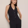 The Halter Vest In Pinstripe Navy/White Pinstripe 1 The Halter Vest In Pinstripe Navy/White Pinstripe -Anntaylor Shop 847018 020154