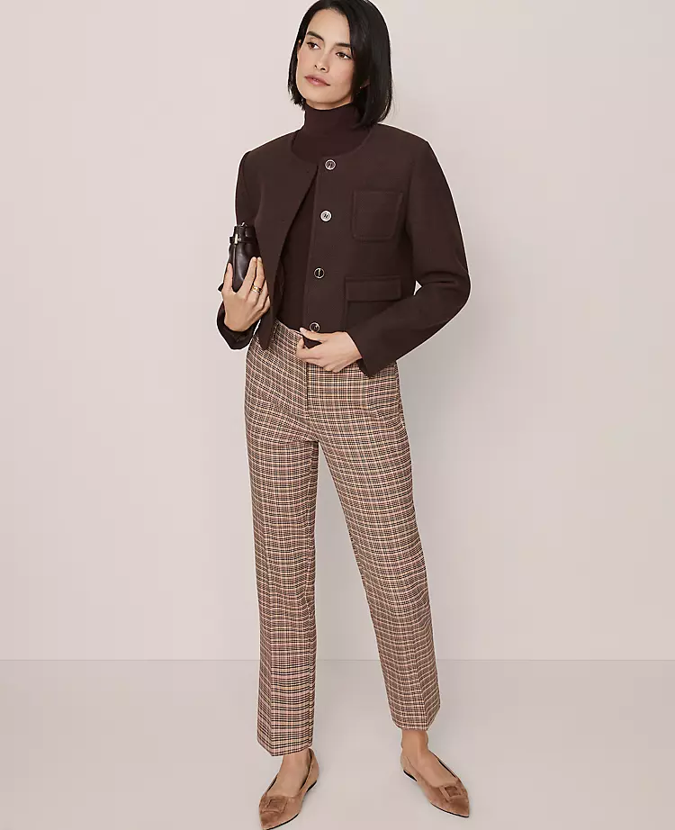 The Eva Ankle Pant In Houndstooth Stallion Brown 6 The Eva Ankle Pant In Houndstooth Stallion Brown - Image 4