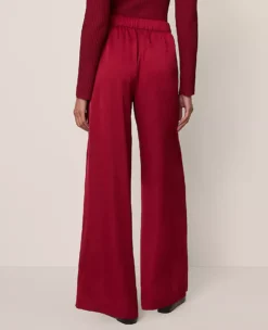 The Easy Palazzo Pant In Satin Cherry Pie -Anntaylor Shop 847388 019822 ALT2