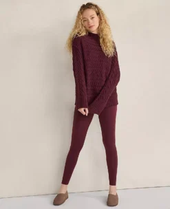 Haven Well Within Organic Cotton Horizontal Cable Funnel Neck Sweater Dark Burgundy 7 Haven Well Within Organic Cotton Horizontal Cable Funnel Neck Sweater Dark Burgundy -Anntaylor Shop 848175 5103 ALT1
