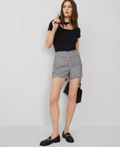 Petite Square Neck Tee Black -Anntaylor Shop 850246 2222 ALT2