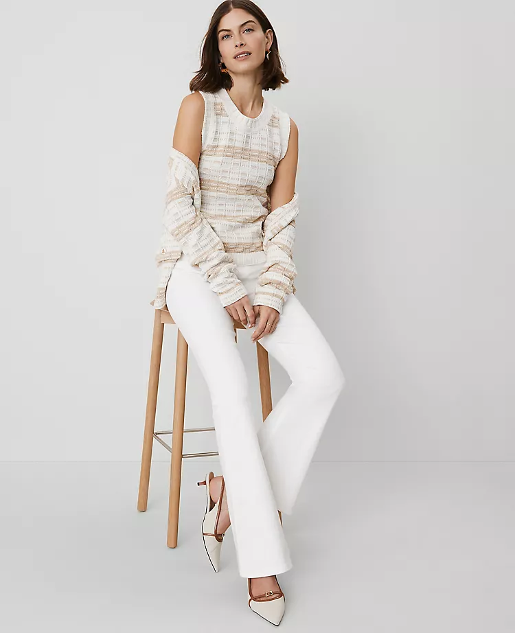 The Petite Pull-On Flare Jean White 4 The Petite Pull-On Flare Jean White - Image 2