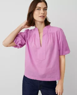 Petite Puff Sleeve Popover Orchid Glow
