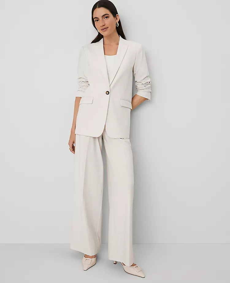 The Petite Longline Blazer Tan Texture 5 The Petite Longline Blazer Tan Texture - Image 3