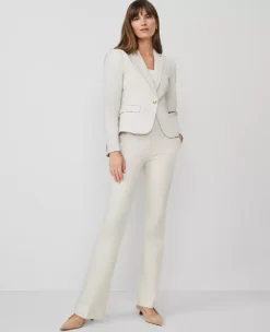 The Petite Trouser In Stretch Cotton Tahini