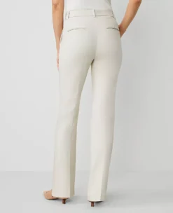 The Petite Trouser In Stretch Cotton Tahini -Anntaylor Shop 850417 6685 ALT2