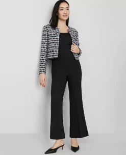 The Petite Side-Zip Flare Pant Black