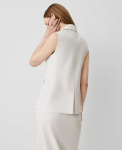 The Petite Long Double Breasted Vest Tan Texture 6 The Petite Long Double Breasted Vest Tan Texture -Anntaylor Shop 850457 0144 ALT1