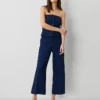 The Wide-Leg Cropped Pant In Fluid Crepe Pure Sapphire -Anntaylor Shop 850509 8818