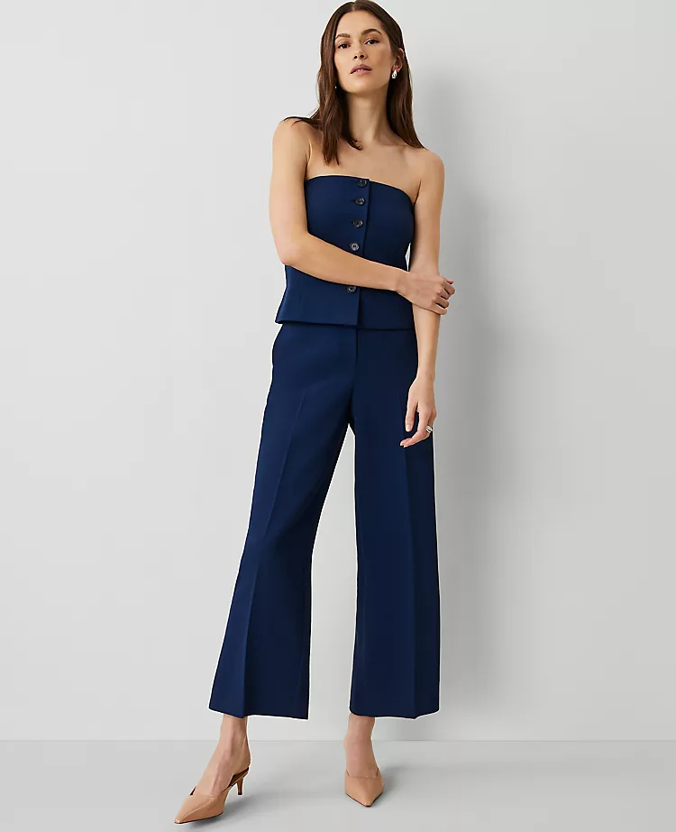 The Wide-Leg Cropped Pant In Fluid Crepe Pure Sapphire 3 The Wide-Leg Cropped Pant In Fluid Crepe Pure Sapphire