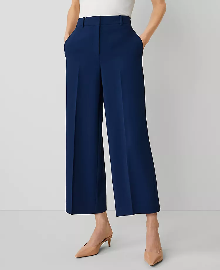The Wide-Leg Cropped Pant In Fluid Crepe Pure Sapphire 4 The Wide-Leg Cropped Pant In Fluid Crepe Pure Sapphire - Image 2