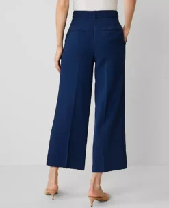 The Wide-Leg Cropped Pant In Fluid Crepe Pure Sapphire 7 The Wide-Leg Cropped Pant In Fluid Crepe Pure Sapphire -Anntaylor Shop 850509 8818 ALT2