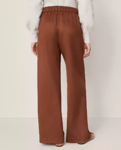Weekend Collection Easy Wide-Leg Pant In Faux Suede Rich Bronze -Anntaylor Shop 850548 9277 ALT2