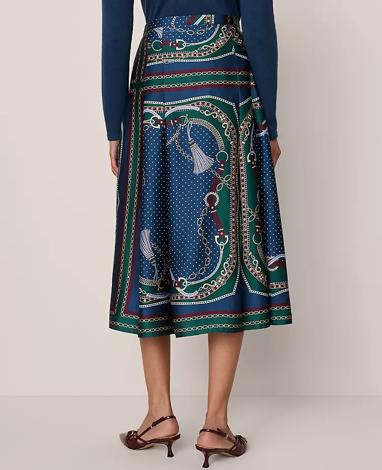 Chain Link Satin Wrap Midi Skirt Night Garden 6 Chain Link Satin Wrap Midi Skirt Night Garden - Image 4