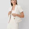 The Petite Short Sleeve Blazer In Fluid Crepe Ivory Whisper -Anntaylor Shop 850609 9007