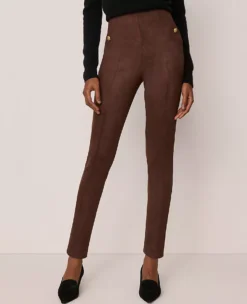 The Polished Legging In Faux Suede Dark Brown -Anntaylor Shop 850615 7371 ALT1