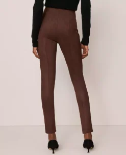 The Polished Legging In Faux Suede Dark Brown -Anntaylor Shop 850615 7371 ALT2
