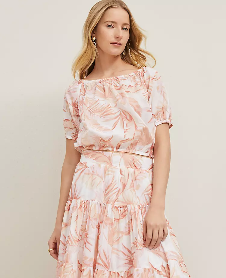 Petite Floral Bubble Hem Top Blush 4 Petite Floral Bubble Hem Top Blush - Image 2