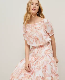 Petite Floral Bubble Hem Top Blush 9 Petite Floral Bubble Hem Top Blush -Anntaylor Shop 850622 519910 ALT2