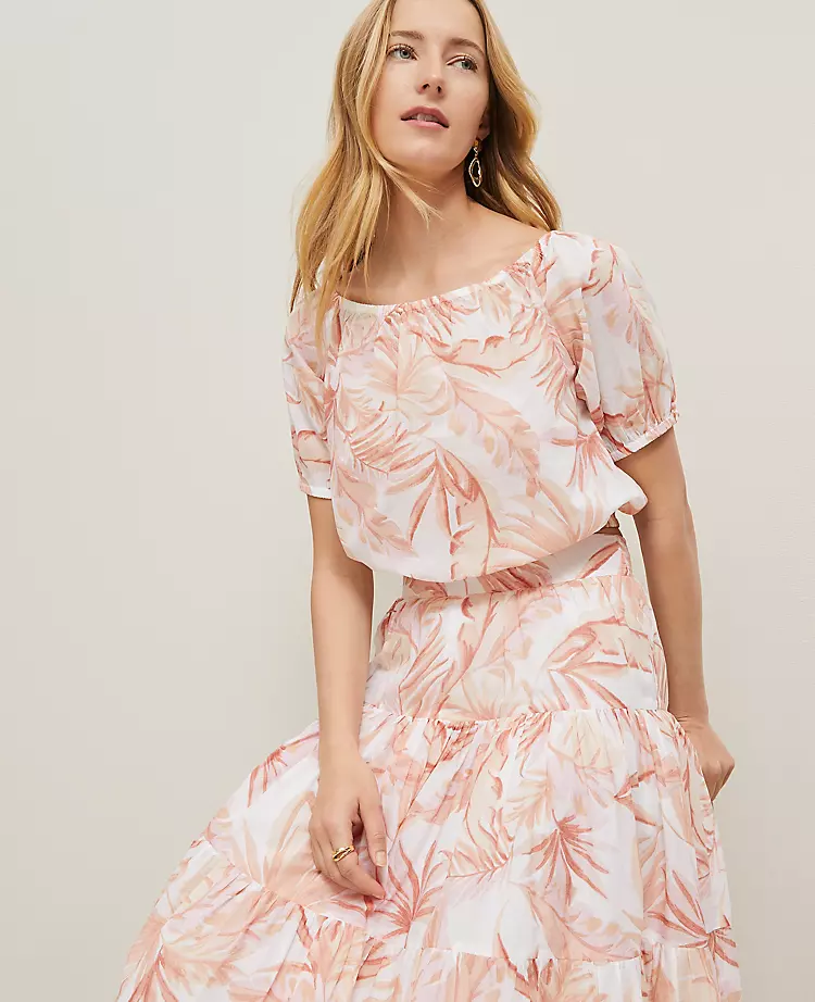 Petite Floral Bubble Hem Top Blush 6 Petite Floral Bubble Hem Top Blush - Image 4