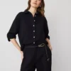 Petite Gauze Oversized Blouse Black 1 Petite Gauze Oversized Blouse Black -Anntaylor Shop 850636 2222