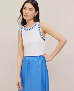 Petite Stitch Ponte Shell White