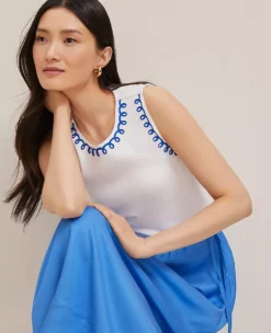 Petite Stitch Ponte Shell White -Anntaylor Shop 850677 9000 ALT2