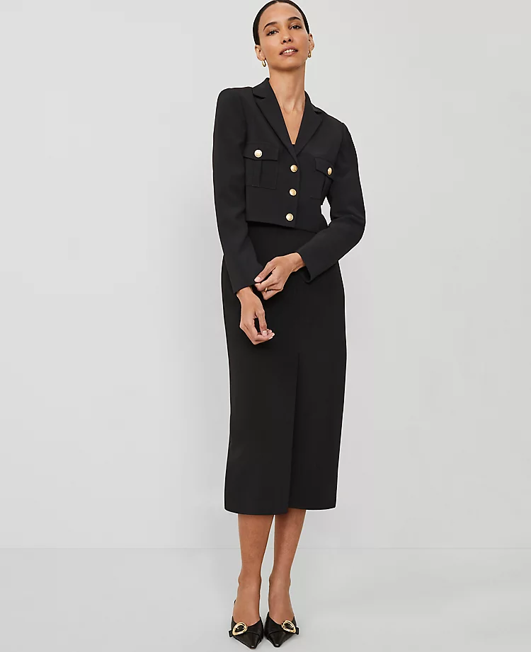 The Petite Column Maxi Skirt In Fluid Crepe Black 3 The Petite Column Maxi Skirt In Fluid Crepe Black