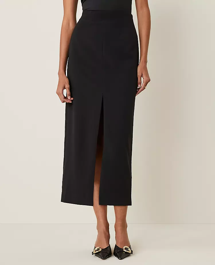 The Petite Column Maxi Skirt In Fluid Crepe Black 4 The Petite Column Maxi Skirt In Fluid Crepe Black - Image 2