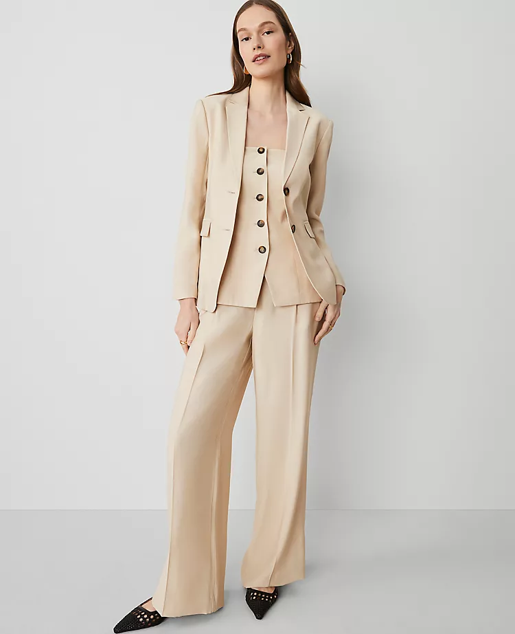 The Petite Belted Wide-Leg Pant In Twill Sands Edge 3 The Petite Belted Wide-Leg Pant In Twill Sands Edge