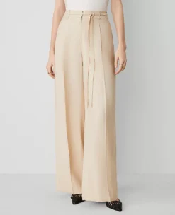 The Petite Belted Wide-Leg Pant In Twill Sands Edge 6 The Petite Belted Wide-Leg Pant In Twill Sands Edge -Anntaylor Shop 850689 8924 ALT1