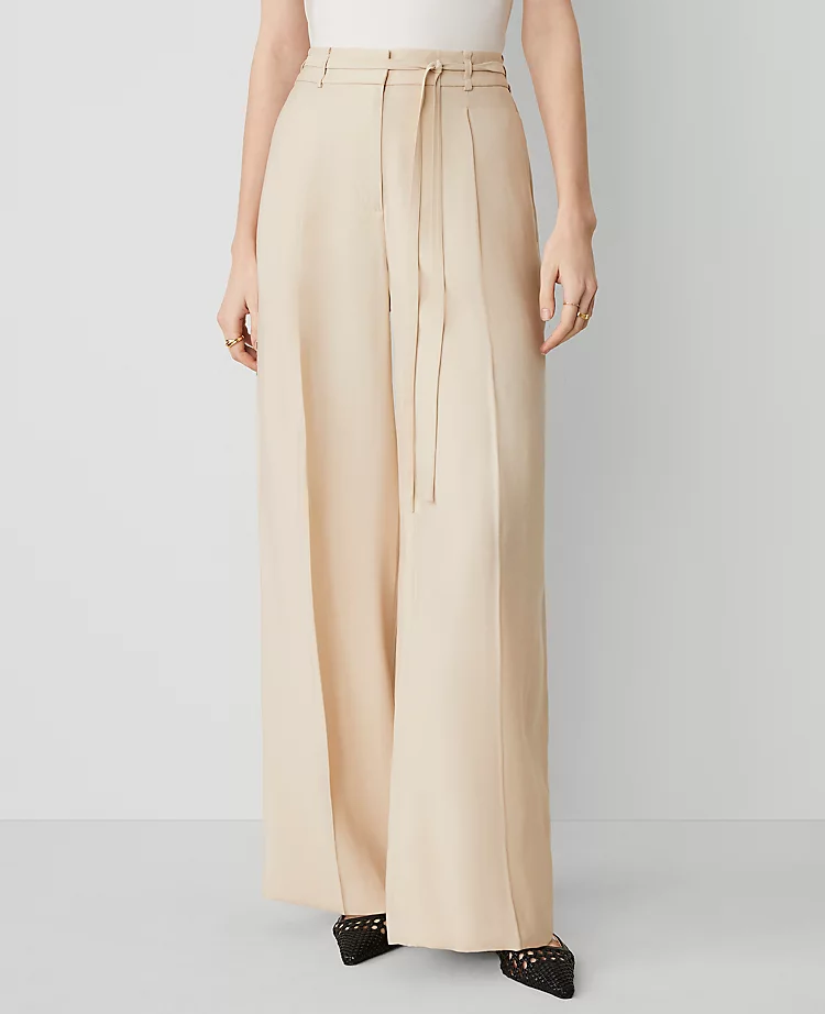 The Petite Belted Wide-Leg Pant In Twill Sands Edge 4 The Petite Belted Wide-Leg Pant In Twill Sands Edge - Image 2
