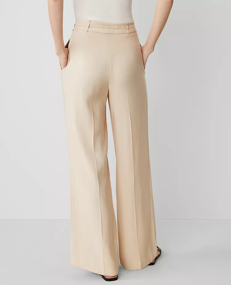 The Petite Belted Wide-Leg Pant In Twill Sands Edge 5 The Petite Belted Wide-Leg Pant In Twill Sands Edge - Image 3