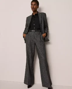 The Wide Leg Pant In Herringbone Grey/White Combo 10 The Wide Leg Pant In Herringbone Grey/White Combo -Anntaylor Shop 850758 019341