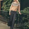 The Wide Leg Pant In Herringbone Grey/White Combo 1 The Wide Leg Pant In Herringbone Grey/White Combo -Anntaylor Shop 850758 019341 MKTG1