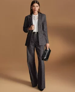 The Wide Leg Pant In Herringbone Grey/White Combo 15 The Wide Leg Pant In Herringbone Grey/White Combo -Anntaylor Shop 850758 019341 MKTG2