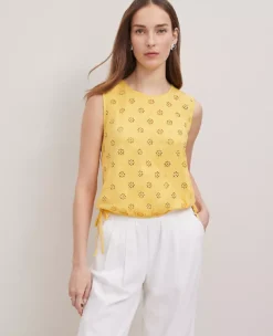 Petite Weekend Collection Bubble Hem Top Mimosa -Anntaylor Shop 850822 3156 ALT2
